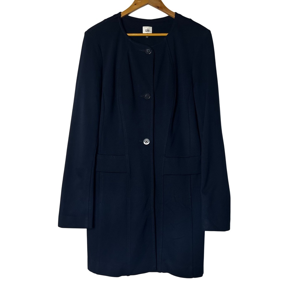 Cabi Blazer Jacket Coat Size Medium Navy Blue Knit Career Business Dressy‎